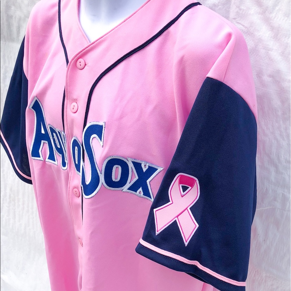 โพ๏ธ2006 Aquasox Steven Baron signed Jersey breastcancer awareness - Picture 8 of 15